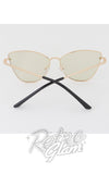 Wire Trim Cateye Sunglasses gold