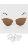 Wire Trim Cateye Sunglasses brown