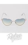 Wire Heart Pastel Tint Sunglasses blue