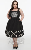 Unique Vintage Glow In the Dark Skeleton Bobbie Swing Dress halloween