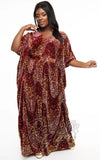 Unique Vintage Burton Caftan Dress in Burgundy Sequins plus sized