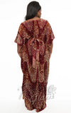 Unique Vintage Burton Caftan Dress in Burgundy Sequins plus sized back