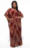 Unique Vintage Burton Caftan Dress in Burgundy Sequins plus sized