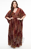 Unique Vintage Burton Caftan Dress in Burgundy Sequins