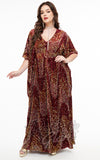 Unique Vintage Burton Caftan Dress in Burgundy Sequins pinup