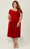 Unique Vintage Crossover Bust Swing Dress in Burgundy Velvet curvy vintage
