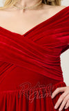 Unique Vintage Crossover Bust Swing Dress in Burgundy Velvet detail