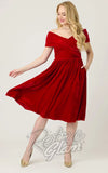 Unique Vintage Crossover Bust Swing Dress in Burgundy Velvet vintage