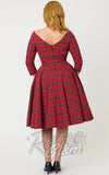 Unique Vintage 1950's Devon Swing Dress in Red Plaid  back
