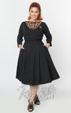 Unique Vintage 1950's Devon Spiderweb Mesh Swing Dress in Black curvy