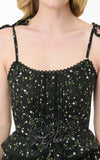 Smak Parlour Tiered Maxi Dress in Black Ditzy Floral detail