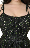 Smak Parlour Tiered Maxi Dress in Black Ditzy Floral curvy detail