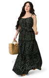 Smak Parlour Tiered Maxi Dress in Black Ditzy Floral plus sized