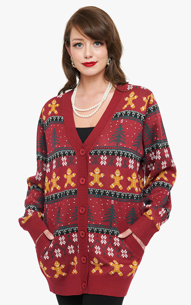 Unique Vintage Gingerbread Fair Isle Cardigan - XL/1XL & 2XL/3XL left