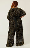Unique Vintage Black & Gold Sequin Caftan Jumpsuit back