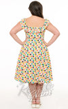 Magnolia Place Barbara Dress in Multicolour Harlequin Print plus size back