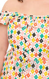 Magnolia Place Barbara Dress in Multicolour Harlequin Print detail