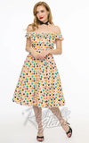 Magnolia Place Barbara Dress in Multicolour diamond print