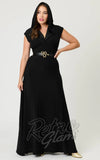 Unique Vintage Hooded Maxi Dress in Black 