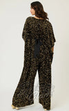 Unique Vintage Black & Gold Sequin Caftan Jumpsuit back