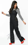 Unique Vintage Sweetheart Overalls in Black pinup