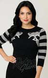 Unique Vintage Minou Raccoon Sleeve Sweater striped