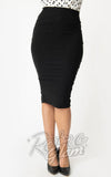 Unique Vintage Tracy Wiggle Skirt in Black pencil