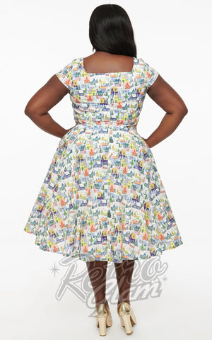 Magnolia Place Anna Dress in Winter House Print plus sized back