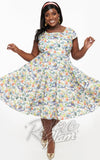 Magnolia Place Anna Dress in Winter House Print  pinup