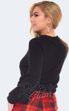 Voodoo Vixen Balloon Sleeve Sweater in Black back