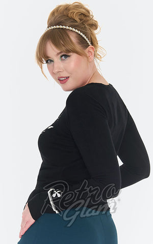 Voodoo Vixen Flower Moon Cardigan in Black back