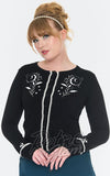 Voodoo Vixen Flower Moon Cardigan in Black gothic