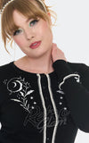 Voodoo Vixen Flower Moon Cardigan in Black embroidered