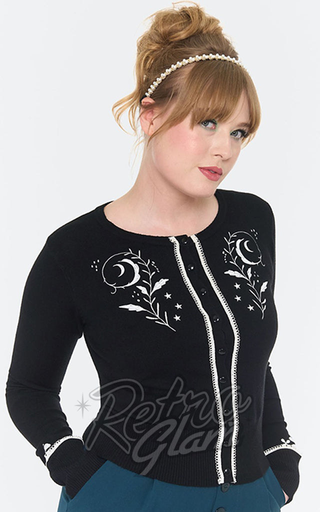 Voodoo Vixen Flower Moon Cardigan in Black - Pre-Order