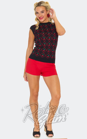 Voodoo Vixen Cherry Knitted Sweater in Black model