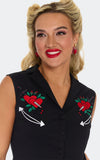 Voodoo Vixen Heart & Dagger Western Dress detail