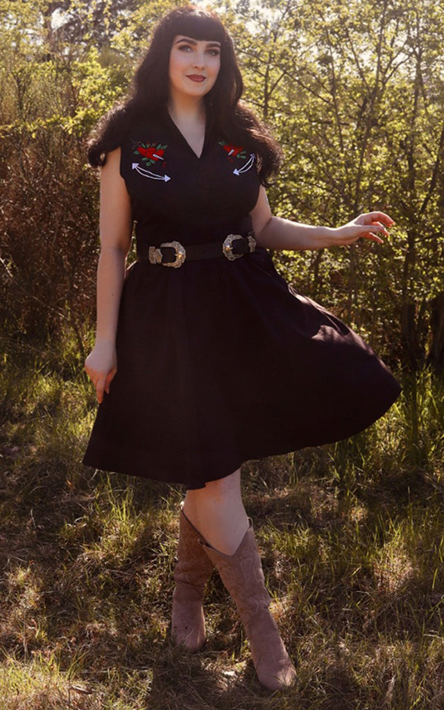 Voodoo Vixen Heart & Dagger Western Dress - Pre-Order