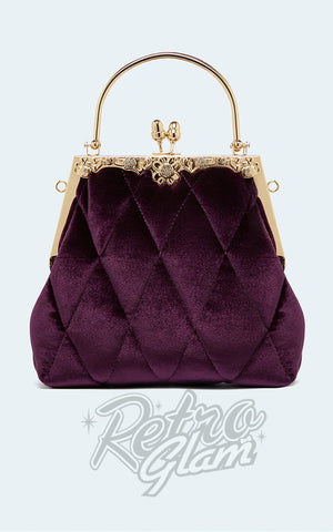Voodoo Vixen Purple Velvet Quilted Handbag