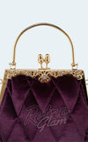 Voodoo Vixen Purple Velvet Quilted Handbag detail