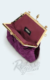 Voodoo Vixen Purple Velvet Quilted Handbag interior