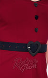 Voodoo Vixen Heart Belt Dress In Red detail