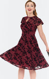 Voodoo Vixen Burgundy 40's Dress Roses