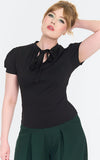 Voodoo Vixen Black Keyhole Neck Tie Top