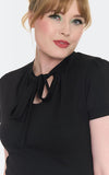 Voodoo Vixen Black Keyhole Neck Tie Top detail