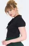 Voodoo Vixen Black Keyhole Neck Tie Top side
