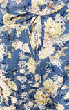 Voodoo Vixen Blue Floral Eyelet Dress fabric
