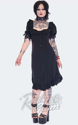 Jawbreaker Black Lace Trim and Ruffle Dress