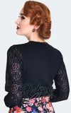 Voodoo Vixen Lace Sleeve Pullover in Black back