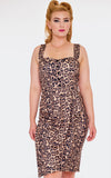 Voodoo Vixen Leopard Print Faux Wrap Dress rockabilly
