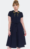 Celestial navy blue dress vintage style